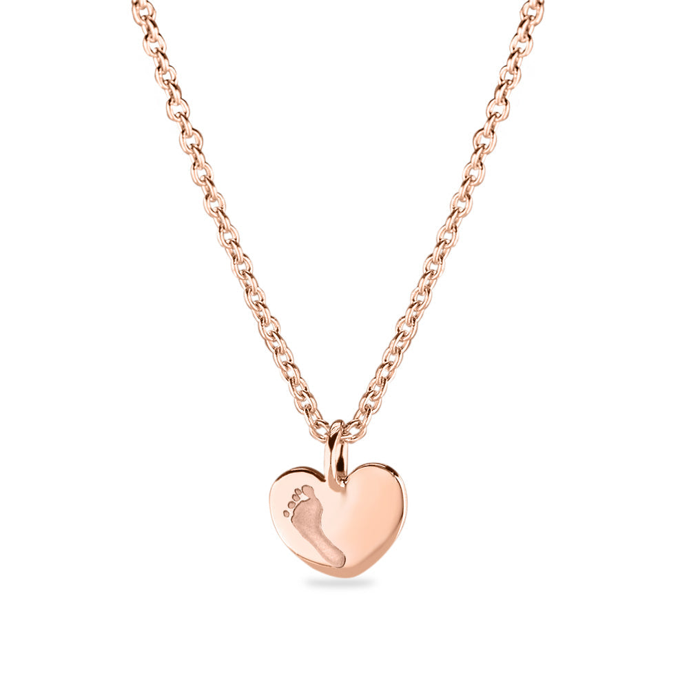 Hanger hart roségoud voorzien van een gravure uit collectie gedenksieraden. roségoud