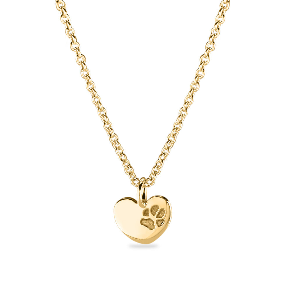 Hanger hart geelgoud voorzien van een gravure uit collectie gedenksieraden. geelgoud