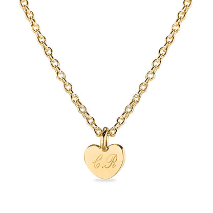 Hanger hart geelgoud voorzien van een gravure uit collectie gedenksieraden. geelgoud
