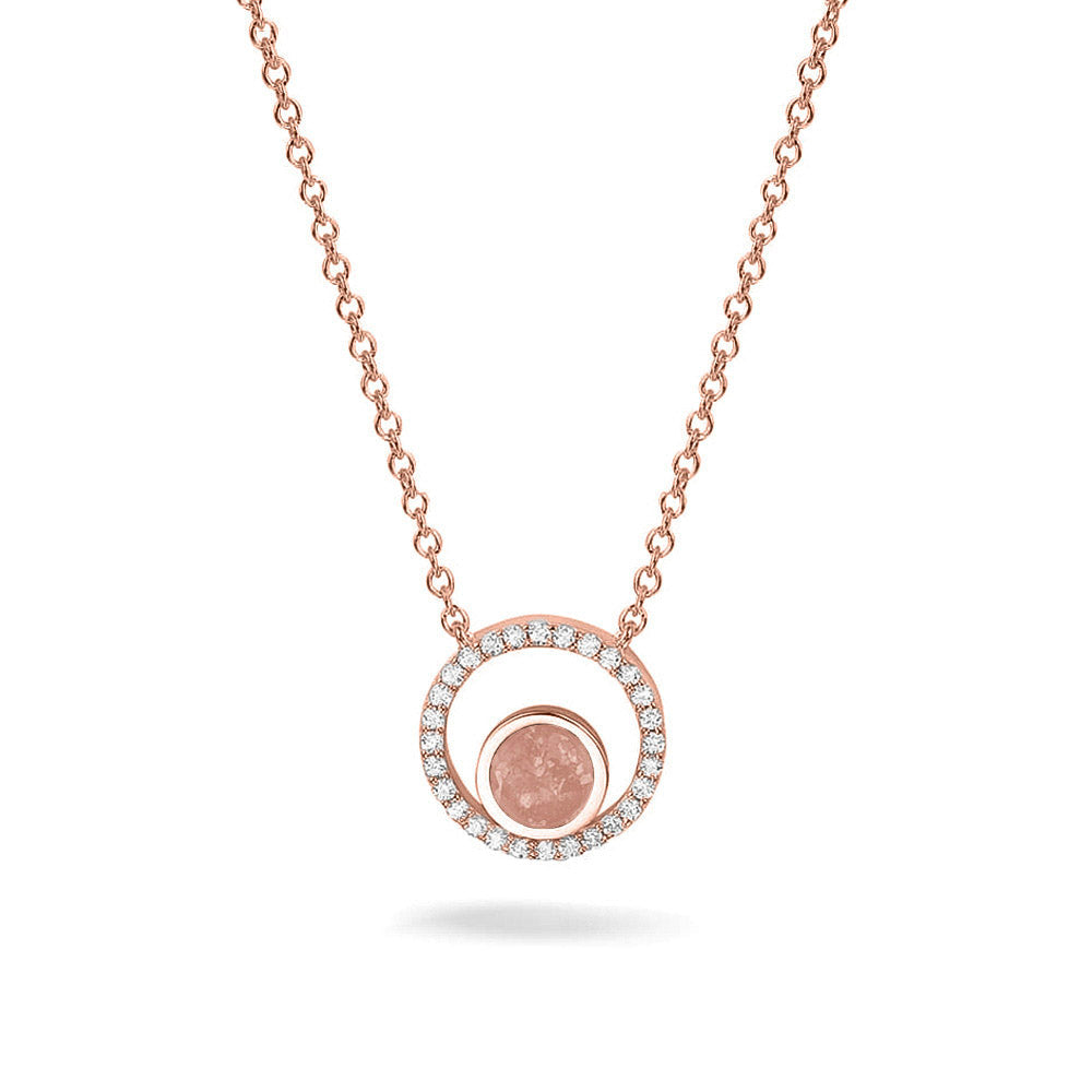 Ashanger, gedenksieraad, waar as en haar in verwerkt wordt. Blush