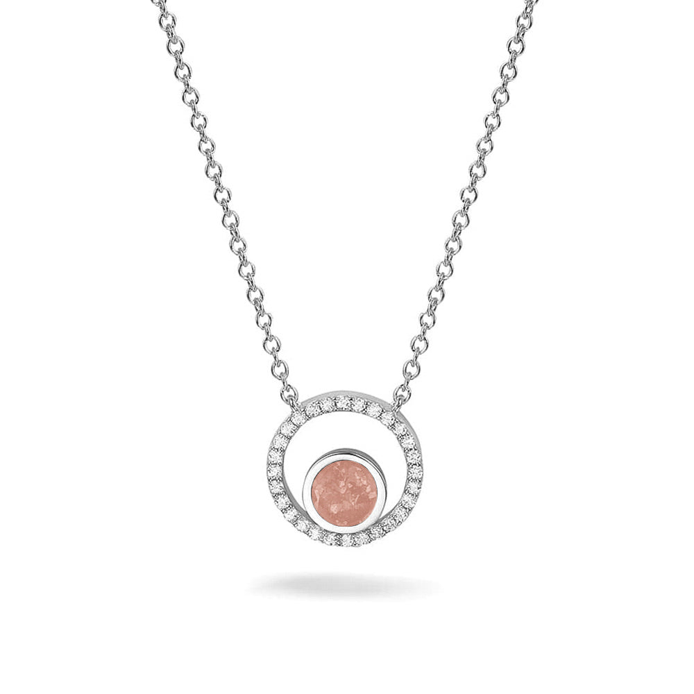 Ashanger, gedenksieraad, waar as en haar in verwerkt wordt. Blush