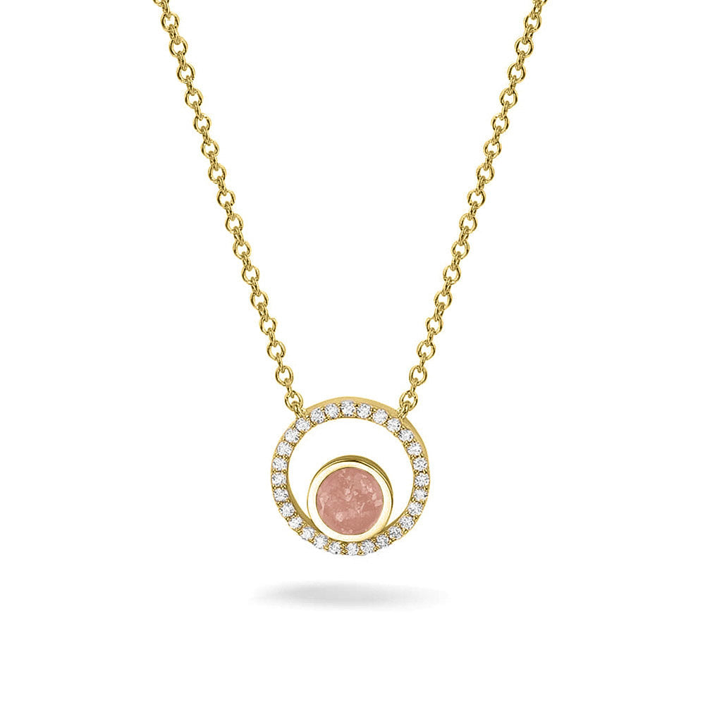 Ashanger, gedenksieraad, waar as en haar in verwerkt wordt. Blush