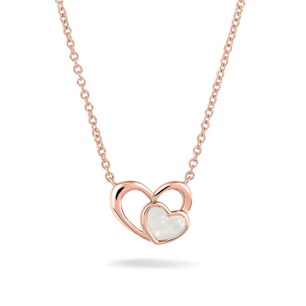 Ashanger hart, gedenksieraad, waar as en haar in verwerkt wordt. White