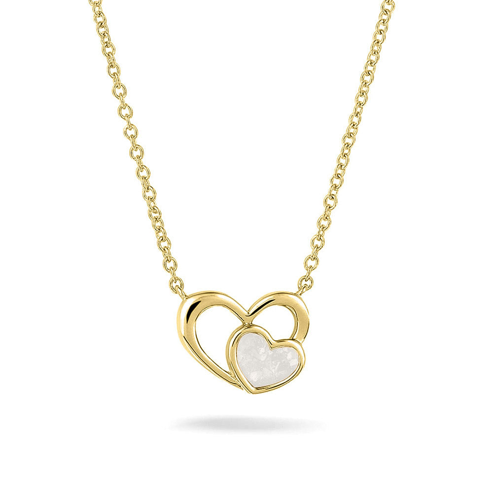 Ashanger hart, gedenksieraad, waar as en haar in verwerkt wordt. White