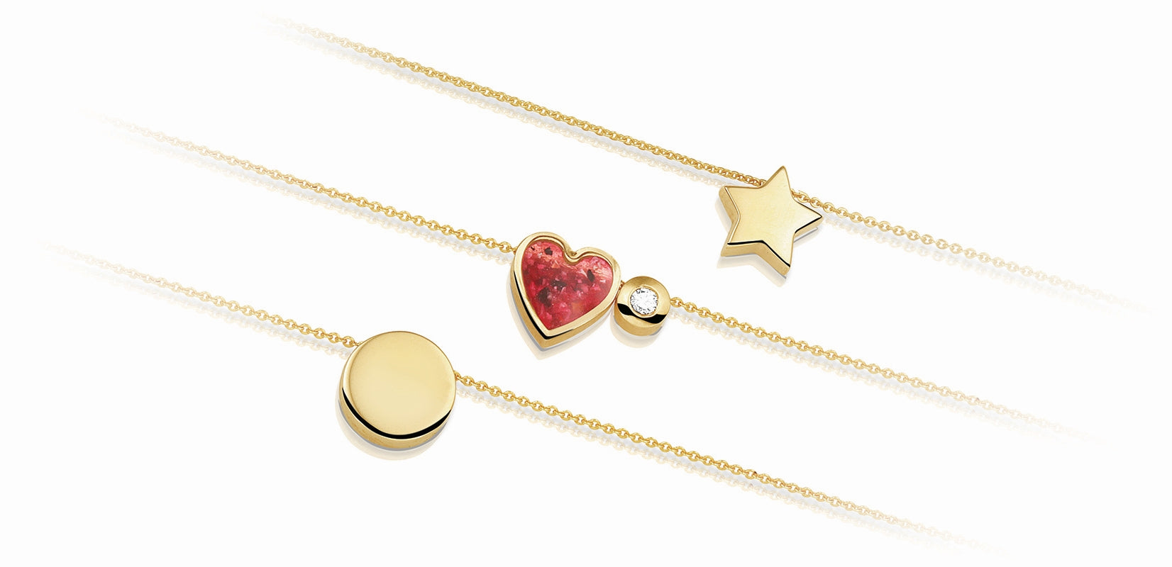 Ashanger maan, gedenksieraad, waar as en haar in verwerkt wordt.alle