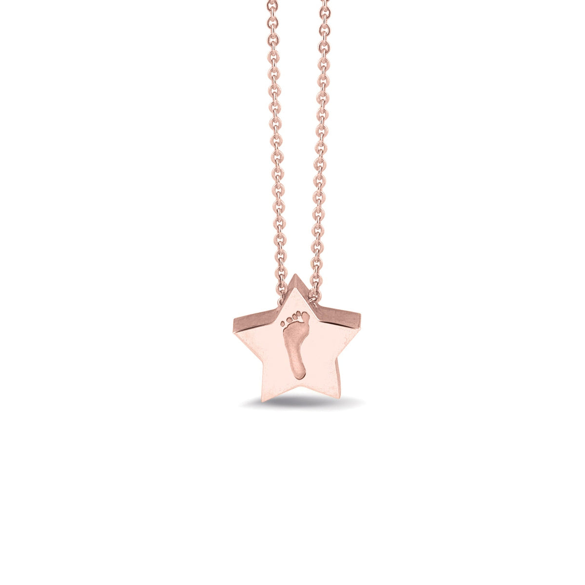 Ashanger ster, gedenksieraad, waar as en haar in verwerkt wordt. Roségoud