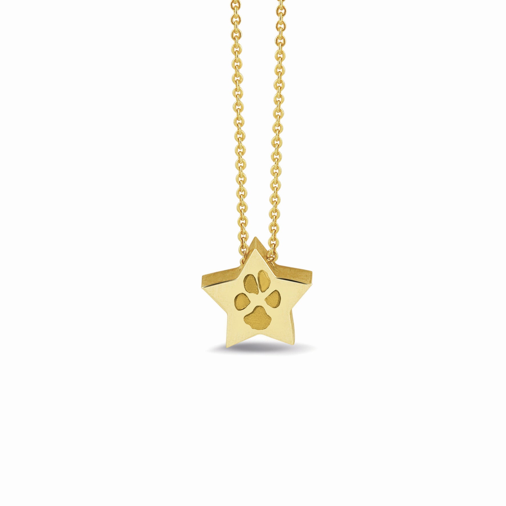 Ashanger ster, gedenksieraad, waar as en haar in verwerkt wordt. Geelgoud