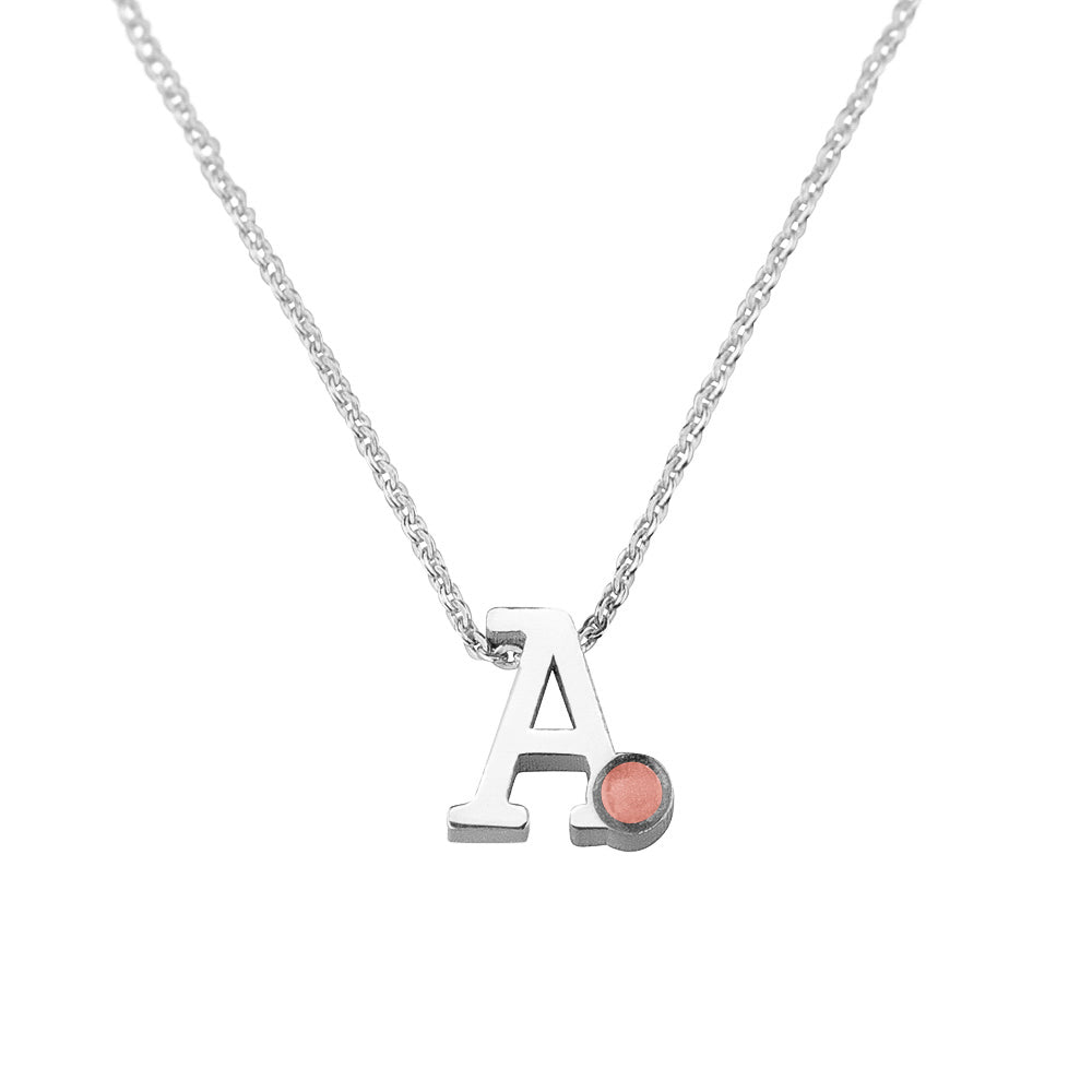 Initiaal/letter ashanger inclusief collier/ketting. Blush