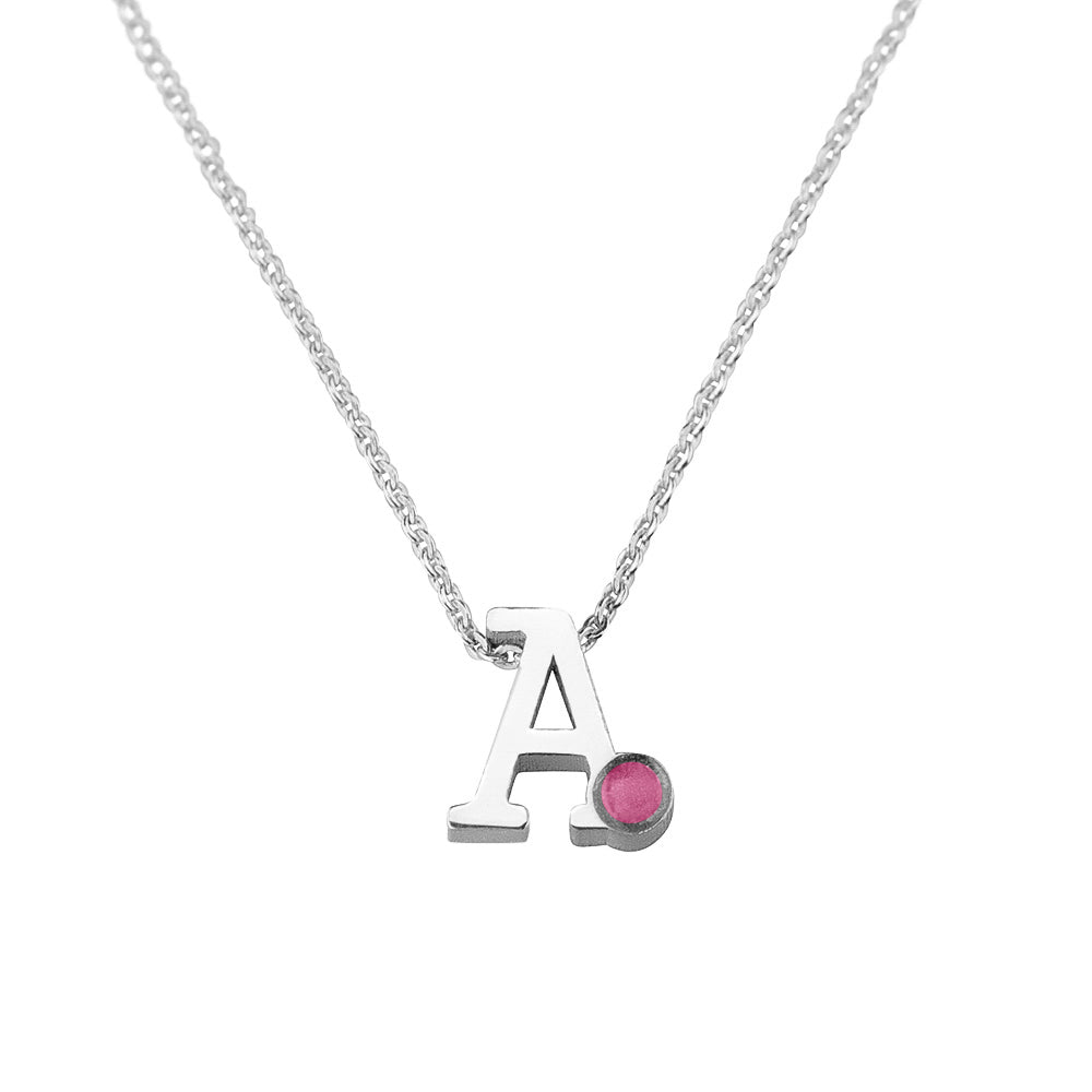 Initiaal/letter ashanger inclusief collier/ketting. Fluo