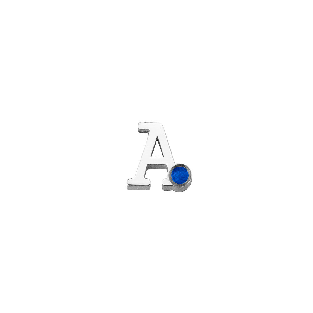 Initiaal/letter ashanger, gedenksieraden. Blue
