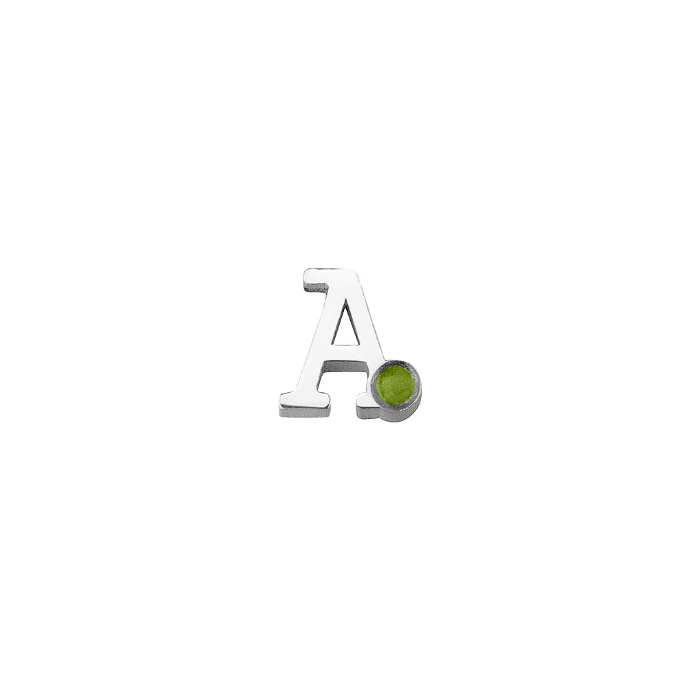 Initiaal/letter ashanger, gedenksieraden. Green