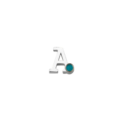 Initiaal/letter ashanger, gedenksieraden. Turquoise