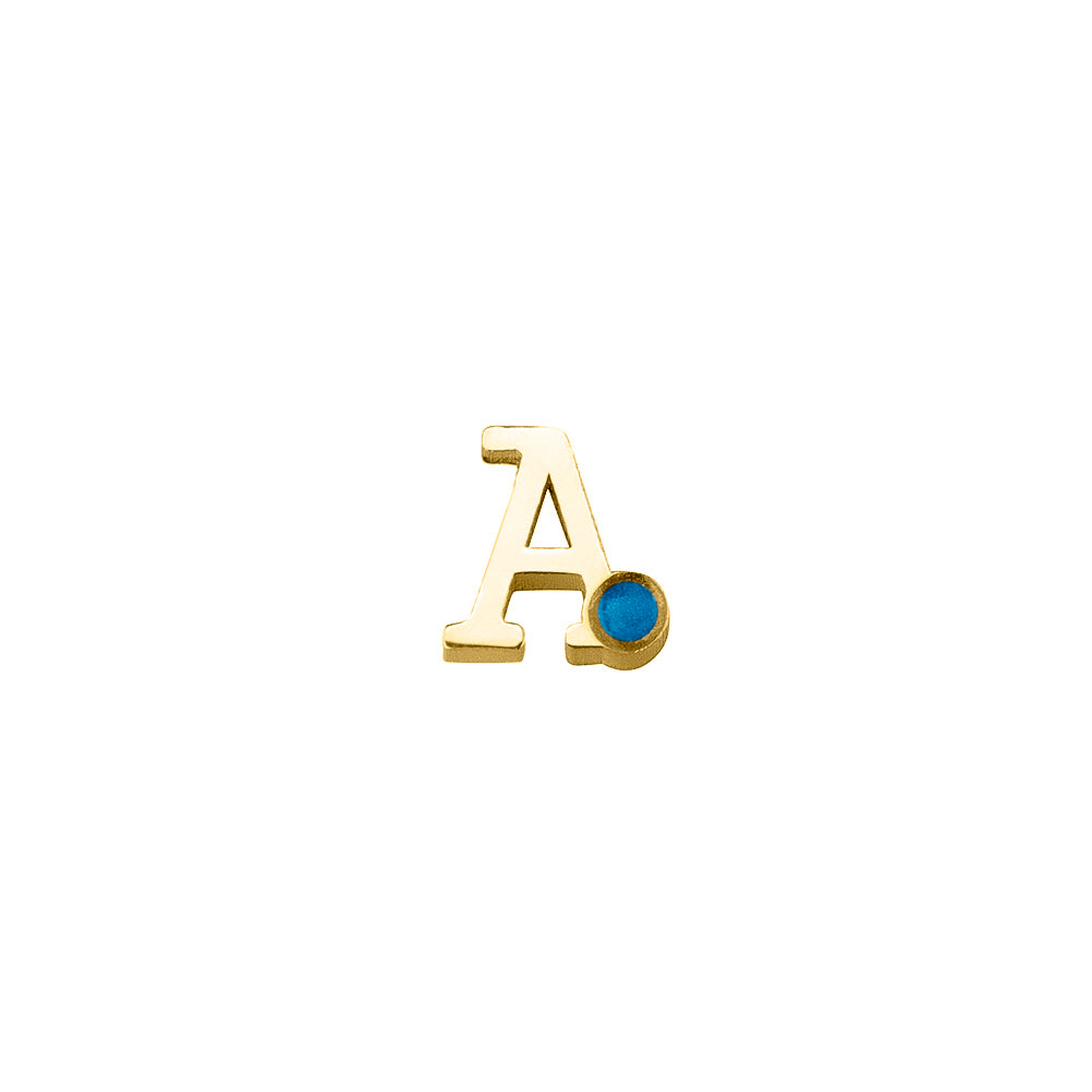 14 KT geelgouden initiaal/letter ashanger, gedenksieraad. marine