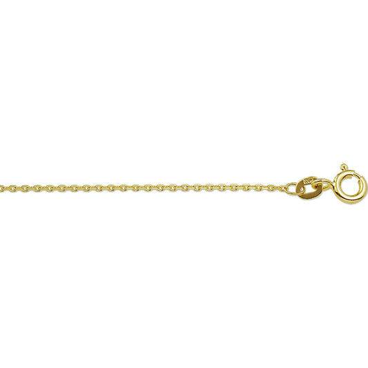 Geelgouden collier gepolijst met anker schakel gediamanteerd. Deze uitvoering heeft een hele mooie uitstraling