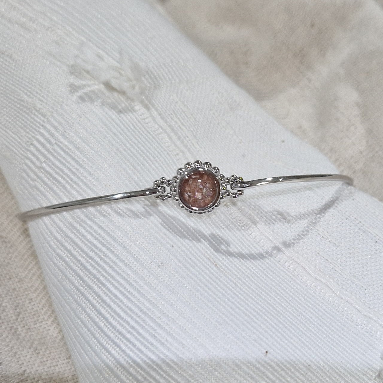 Zilveren as armband met as, haar of moedermelk,alle