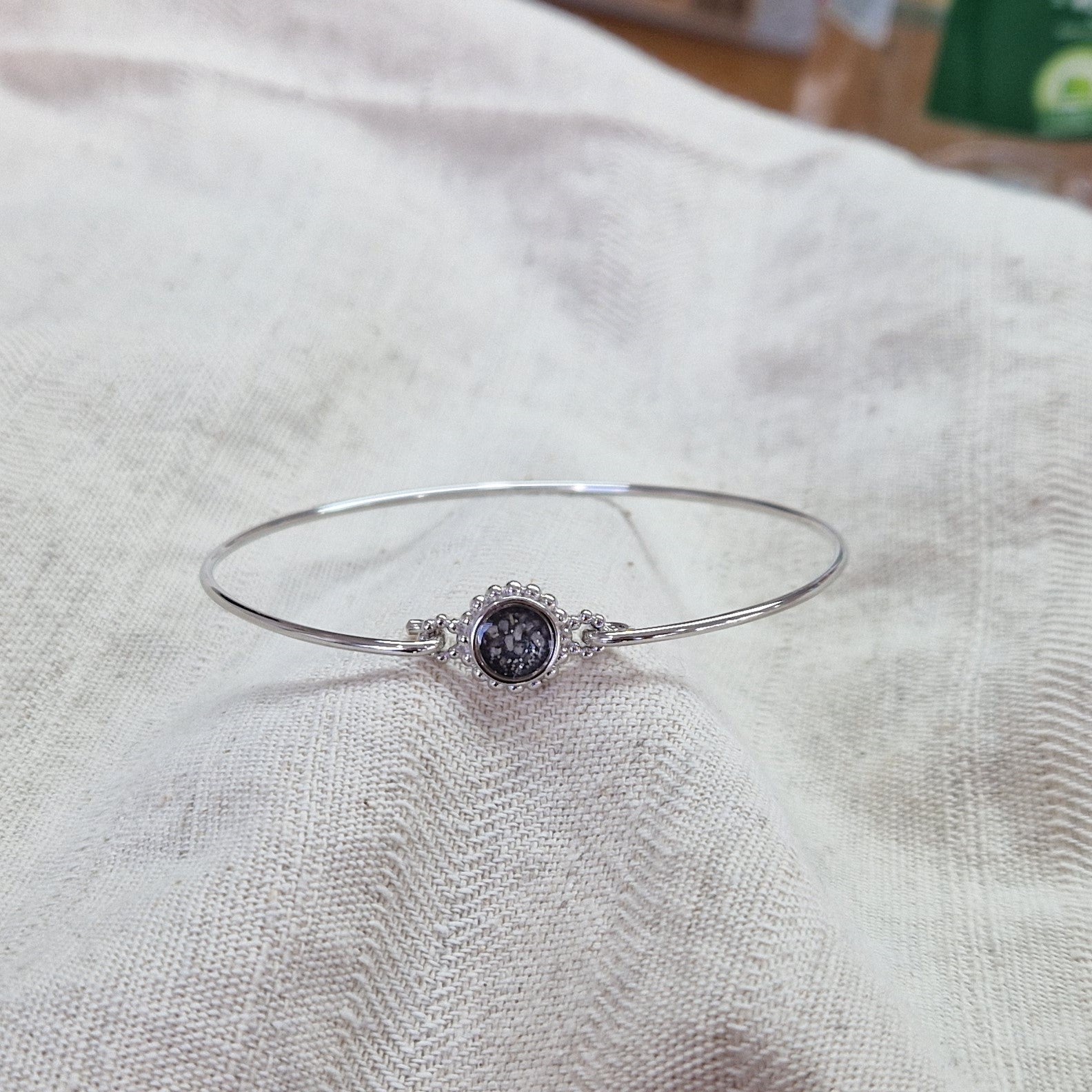 Zilveren as armband met as, haar of moedermelk,alle