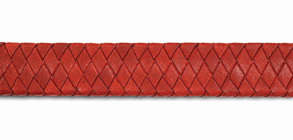 Lederen armband voorzien van vingerafdruk in sluiting in zilver