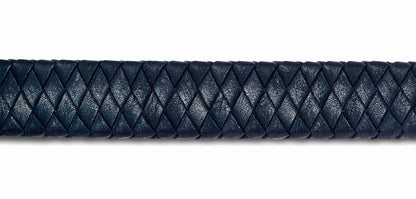 Lederen armband voorzien van vingerafdruk in sluiting in zilver