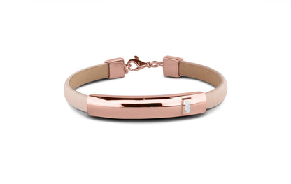 Lederen as armband 7 mm met gouden edelmetalen afwerking