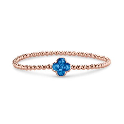 Flexibele as armband met compartiment voor as of haar, gedenksieraden. Blue