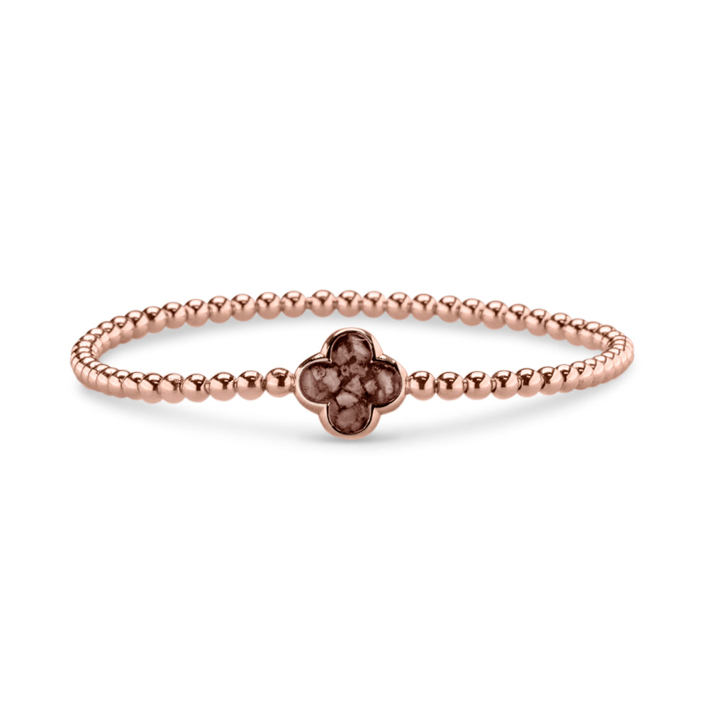 Flexibele as armband met compartiment voor as of haar, gedenksieraden. Brown