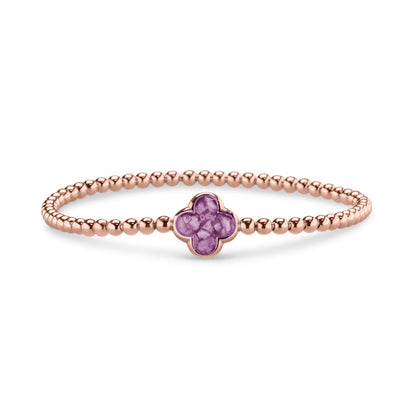 Flexibele as armband met compartiment voor as of haar, gedenksieraden. Purple