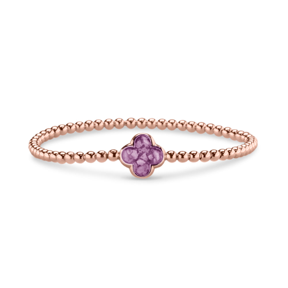 Flexibele as armband met compartiment voor as of haar, gedenksieraden. Purple