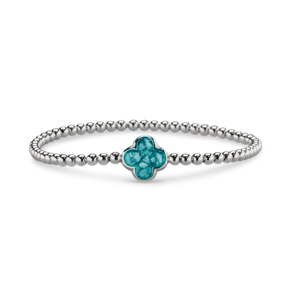 Flexibele as armband met compartiment voor as of haar, gedenksieraden. Aqua
