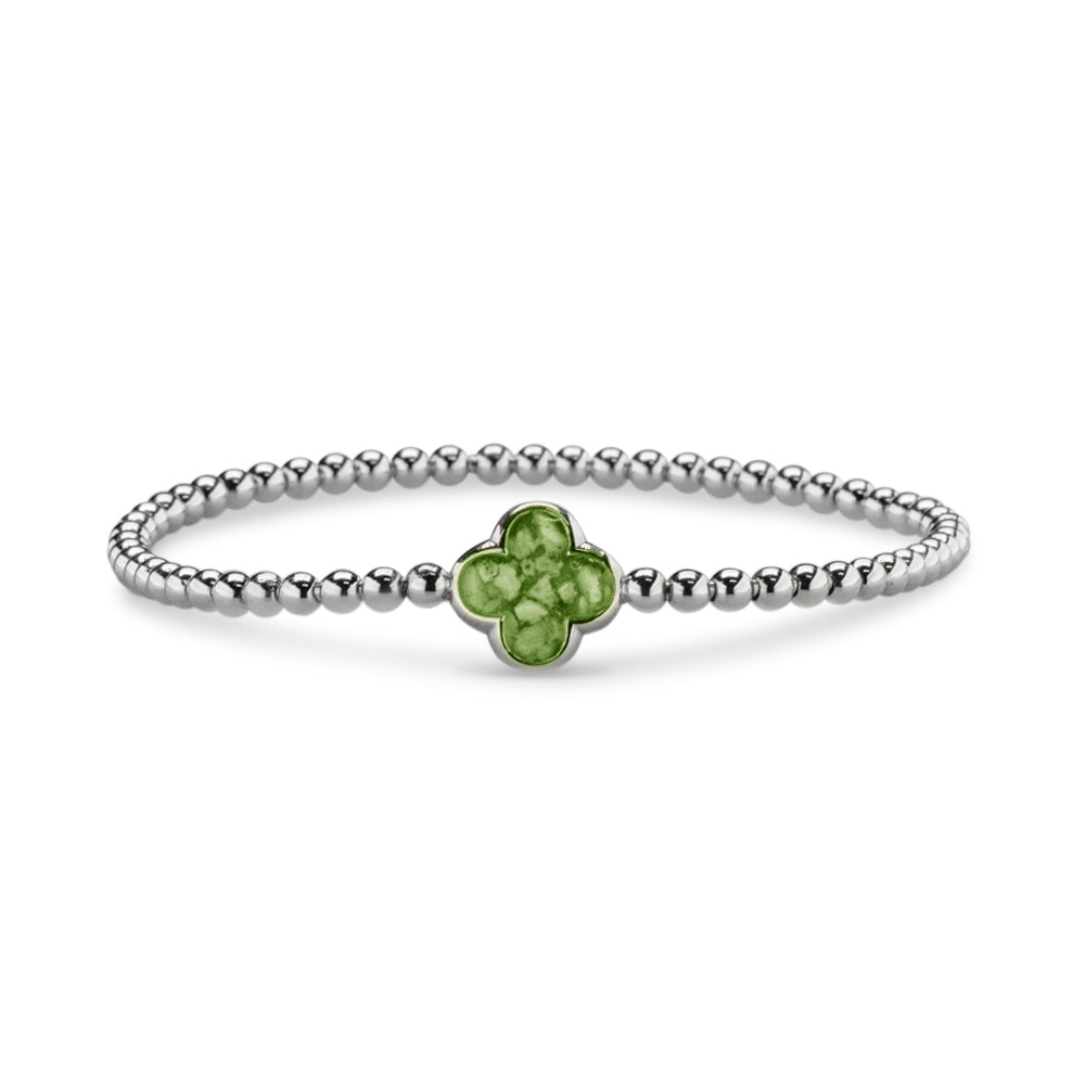 Flexibele as armband met compartiment voor as of haar, gedenksieraden. Green