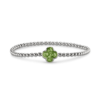 Flexibele as armband met compartiment voor as of haar, gedenksieraden. Green