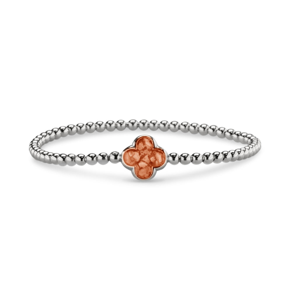 Flexibele as armband met compartiment voor as of haar, gedenksieraden. Orange