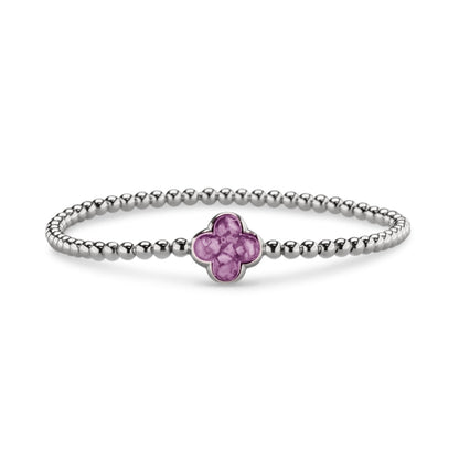 Flexibele as armband met compartiment voor as of haar, gedenksieraden. Purple