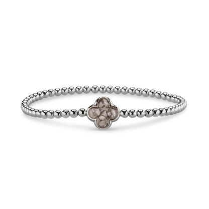 Flexibele as armband met compartiment voor as of haar, gedenksieraden. Silver