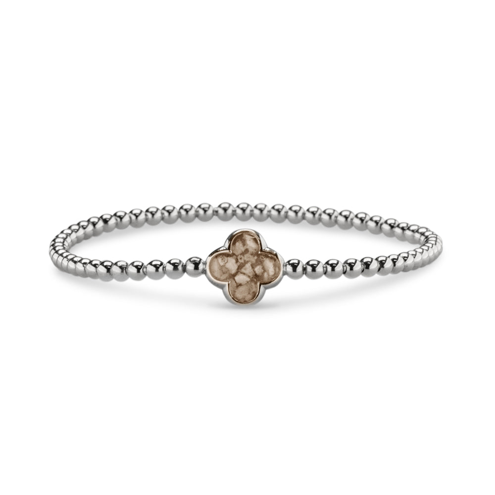 Flexibele as armband met compartiment voor as of haar, gedenksieraden. Transparent