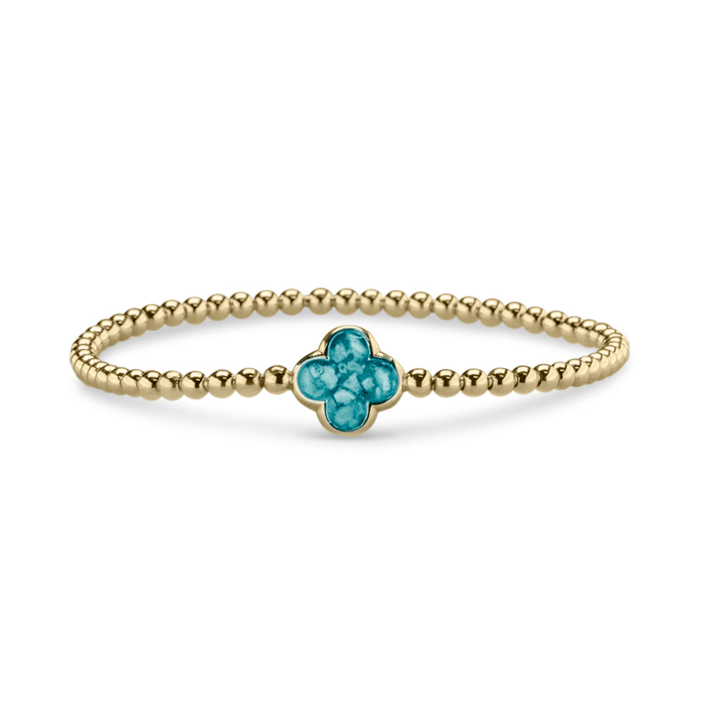 Flexibele as armband met compartiment voor as of haar, gedenksieraden. Aqua