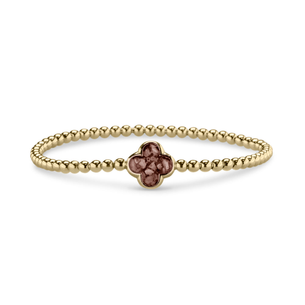 Flexibele as armband met compartiment voor as of haar, gedenksieraden. Brown