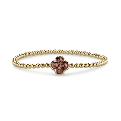 Flexibele as armband met compartiment voor as of haar, gedenksieraden. Brown