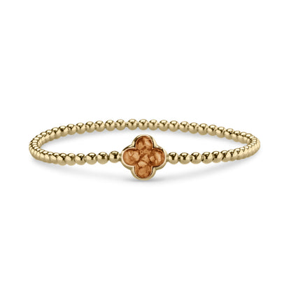 Flexibele as armband met compartiment voor as of haar, gedenksieraden. Gold