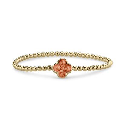 Flexibele as armband met compartiment voor as of haar, gedenksieraden. Orange