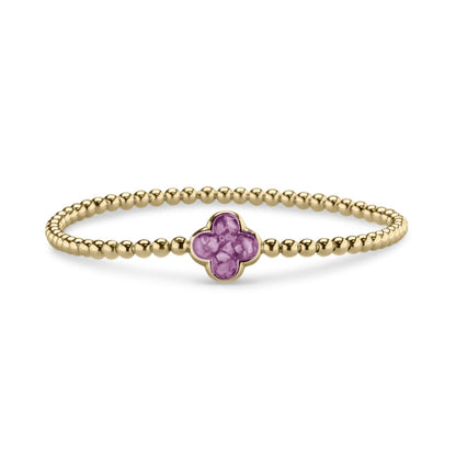 Flexibele as armband met compartiment voor as of haar, gedenksieraden. Purple