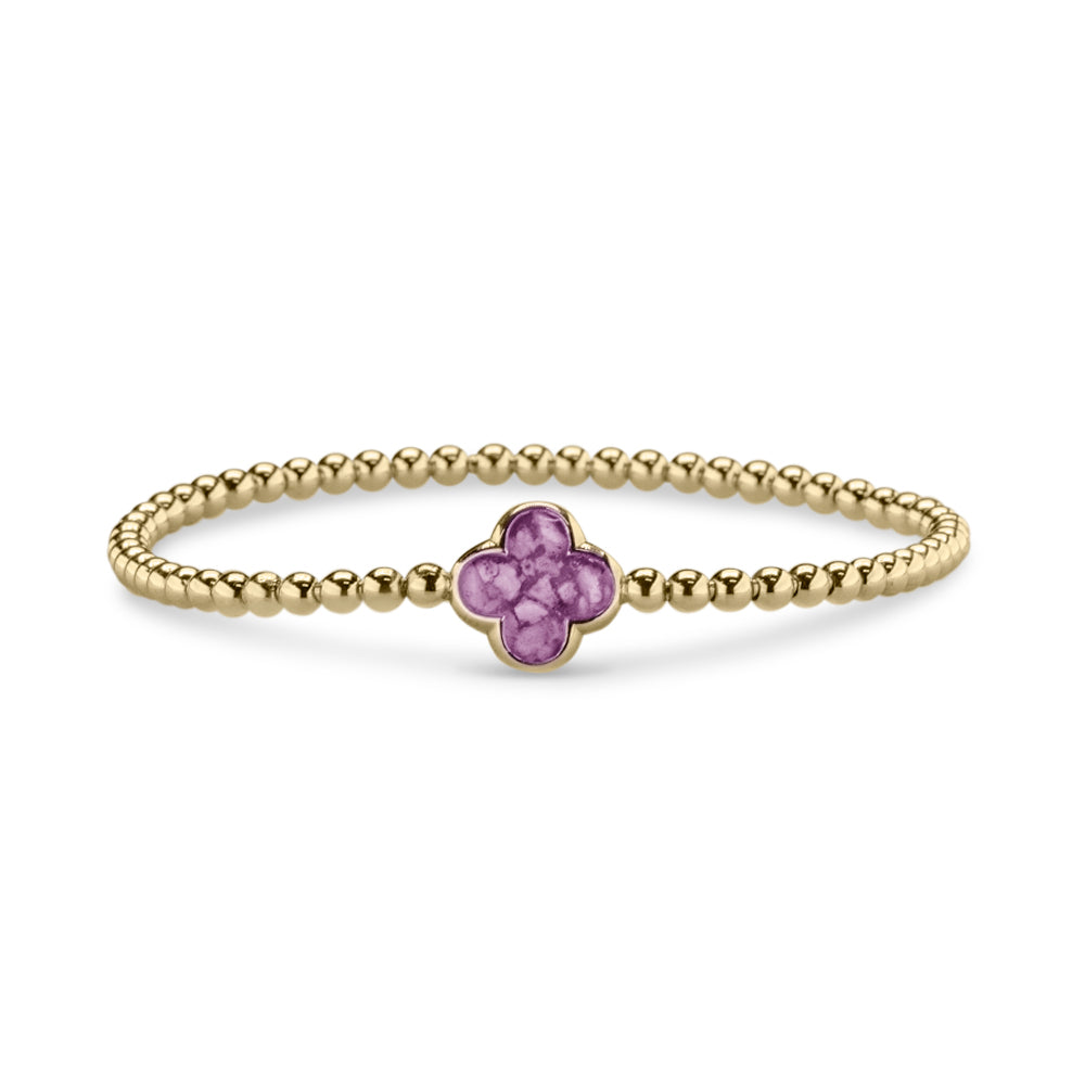 Flexibele as armband met compartiment voor as of haar, gedenksieraden. Purple