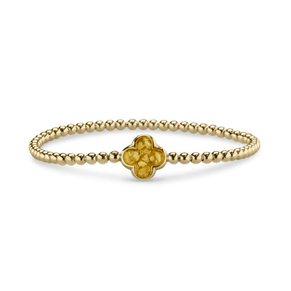 Flexibele as armband met compartiment voor as of haar, gedenksieraden. Yellow