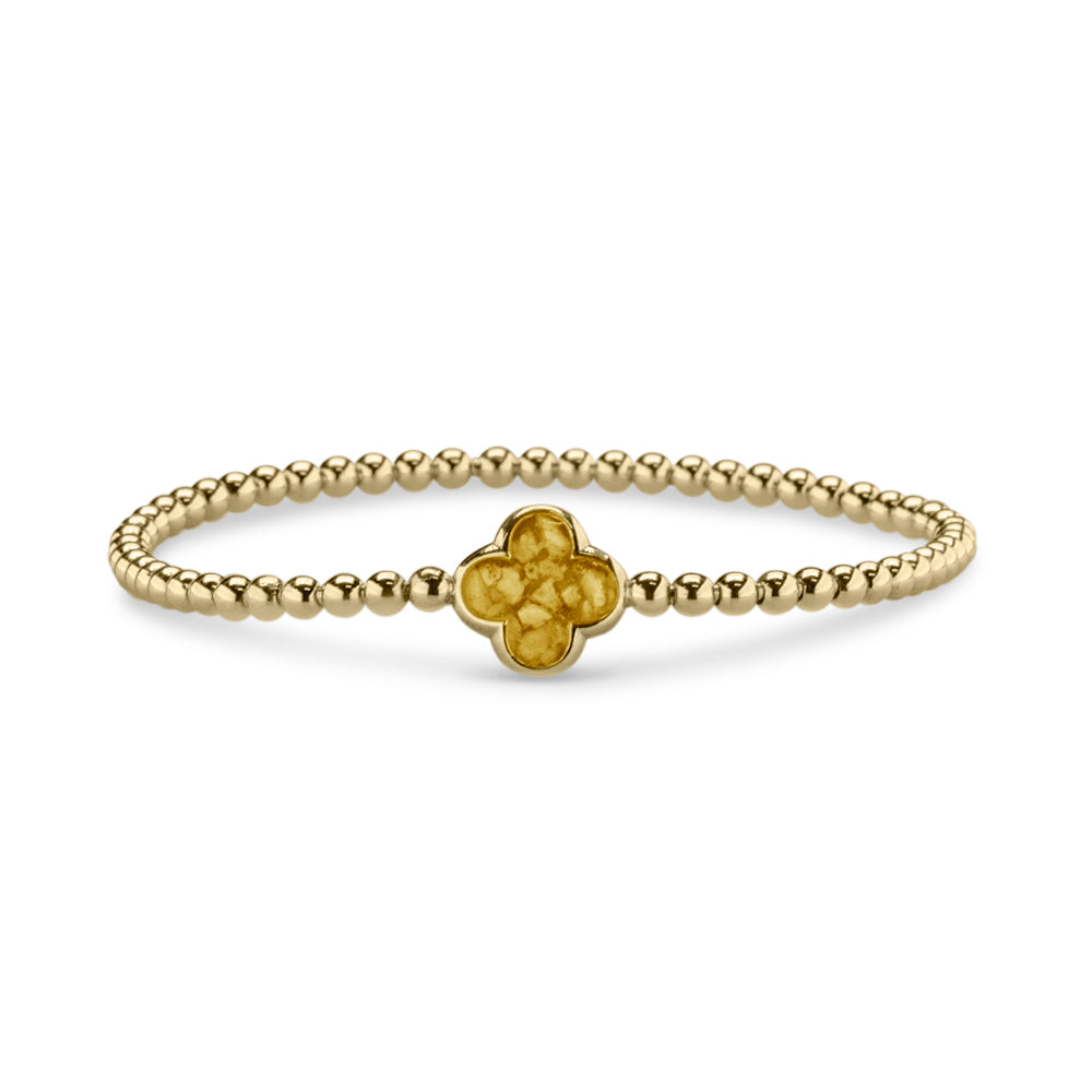 Flexibele as armband met compartiment voor as of haar, gedenksieraden. Yellow