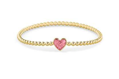 Flexibele as armband met hart als compartiment voor as of haar, gedenksieraden. soft