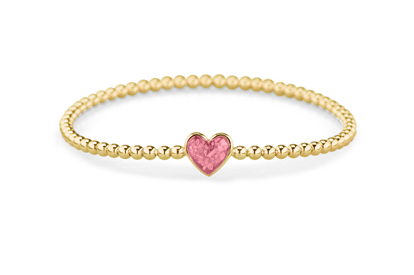 Flexibele as armband met hart als compartiment voor as of haar, gedenksieraden. soft