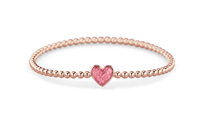 Flexibele as armband met hart als compartiment voor as of haar, gedenksieraden. soft