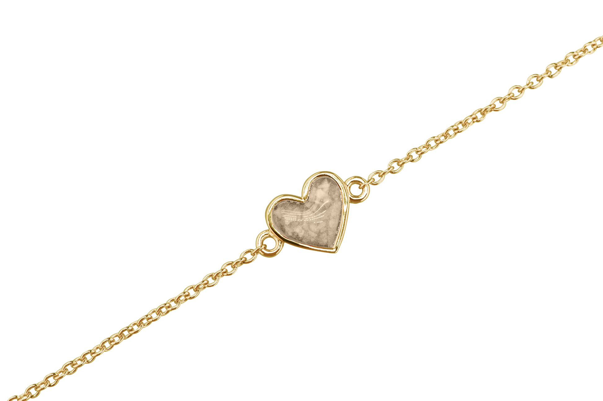 as armband met hartje als gedenksieraad. Transparent