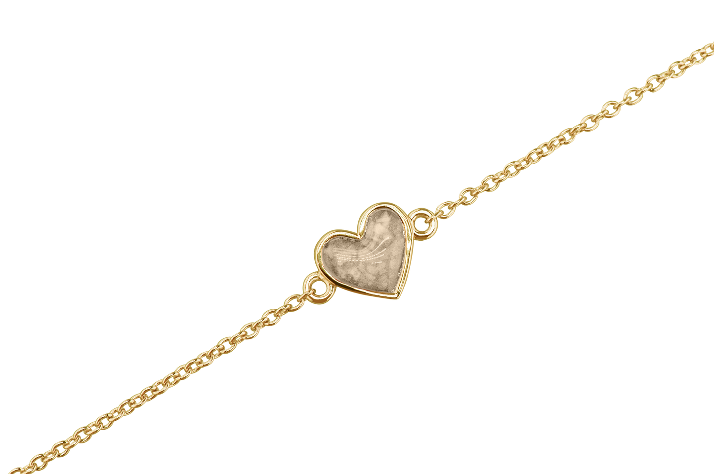 as armband met hartje als gedenksieraad. Transparent
