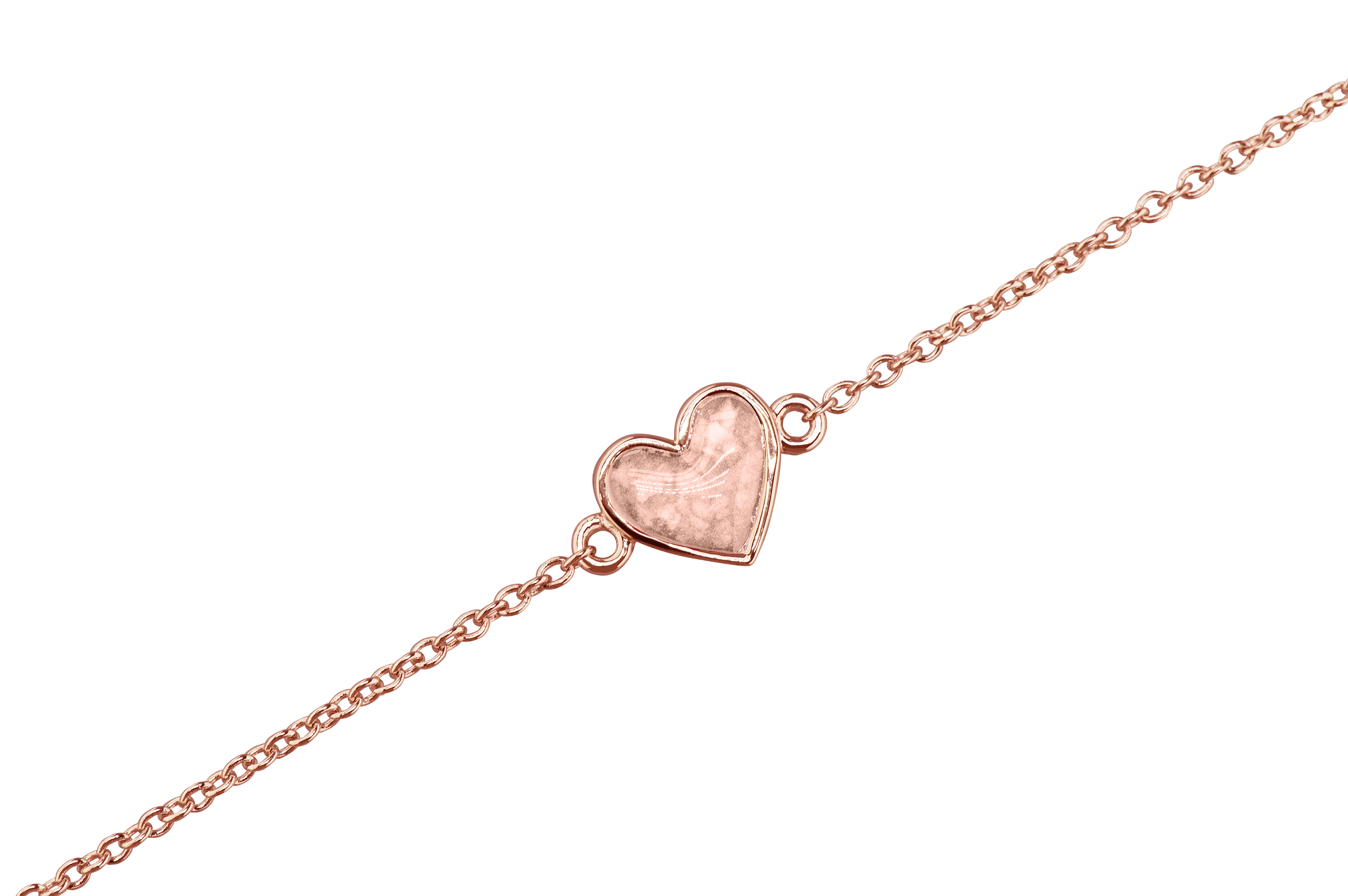as armband met hartje als gedenksieraad. Blush