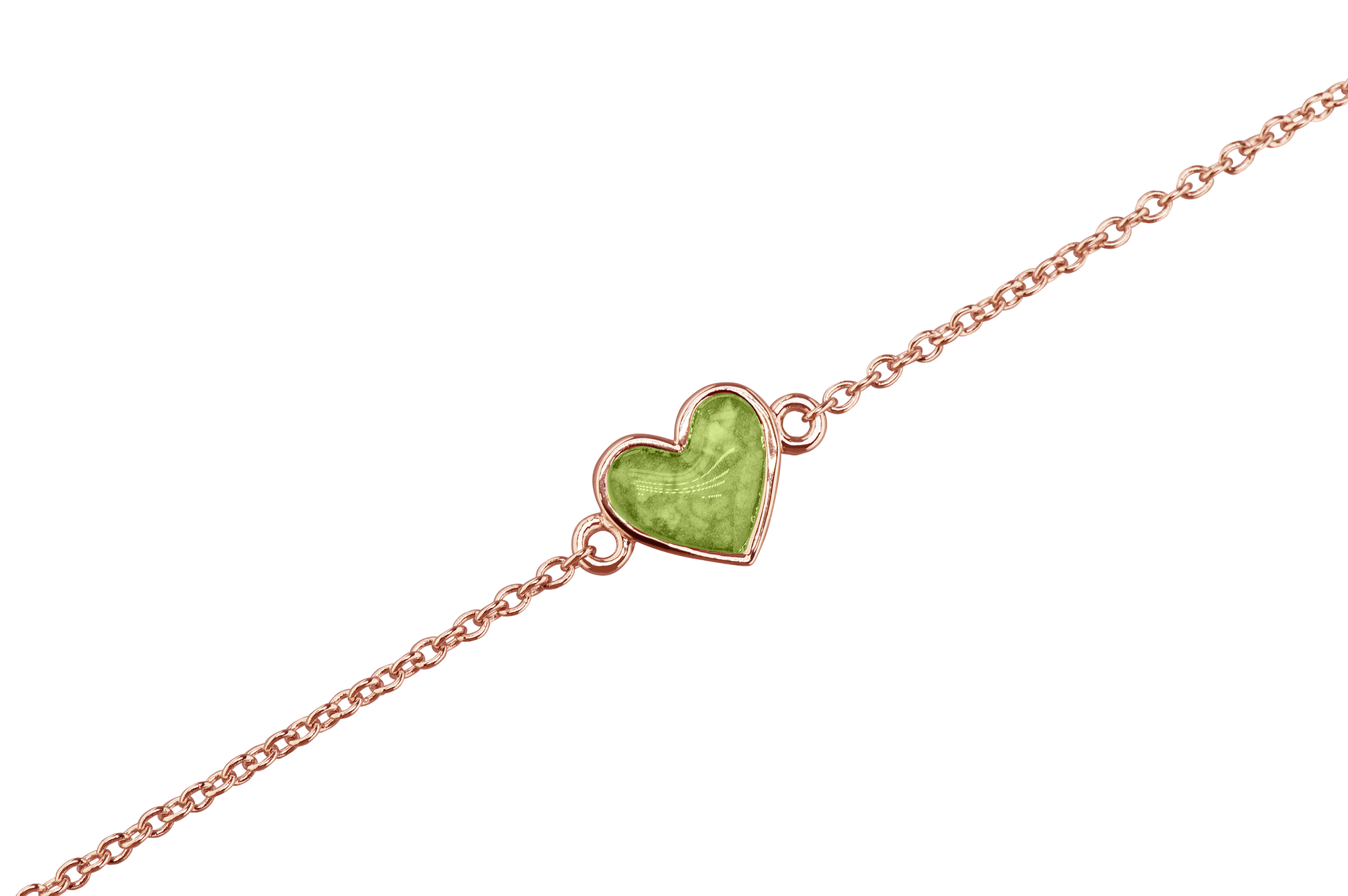 as armband met hartje als gedenksieraad. Green